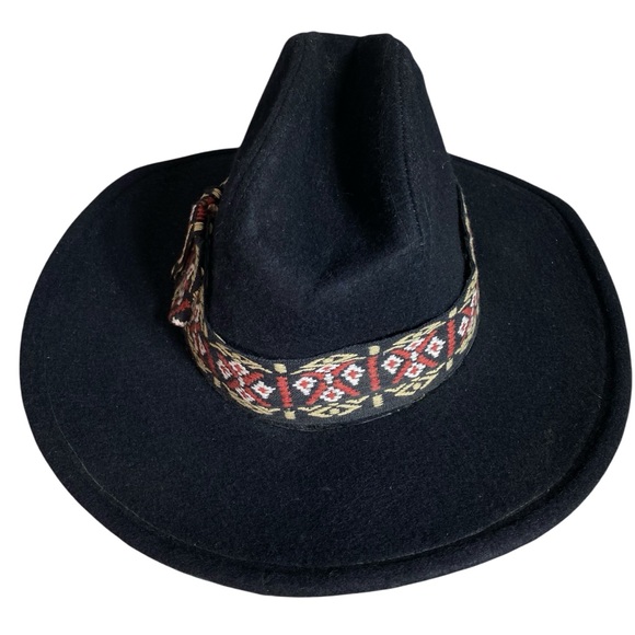Vintage Black Wool Cowboy Hat - Picture 2 of 6